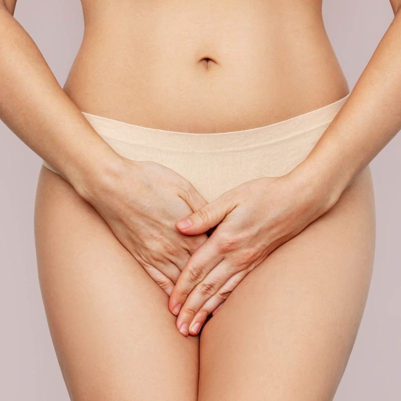 Cosmetic gynecology treatment showing women intimate health and aesthetic procedures