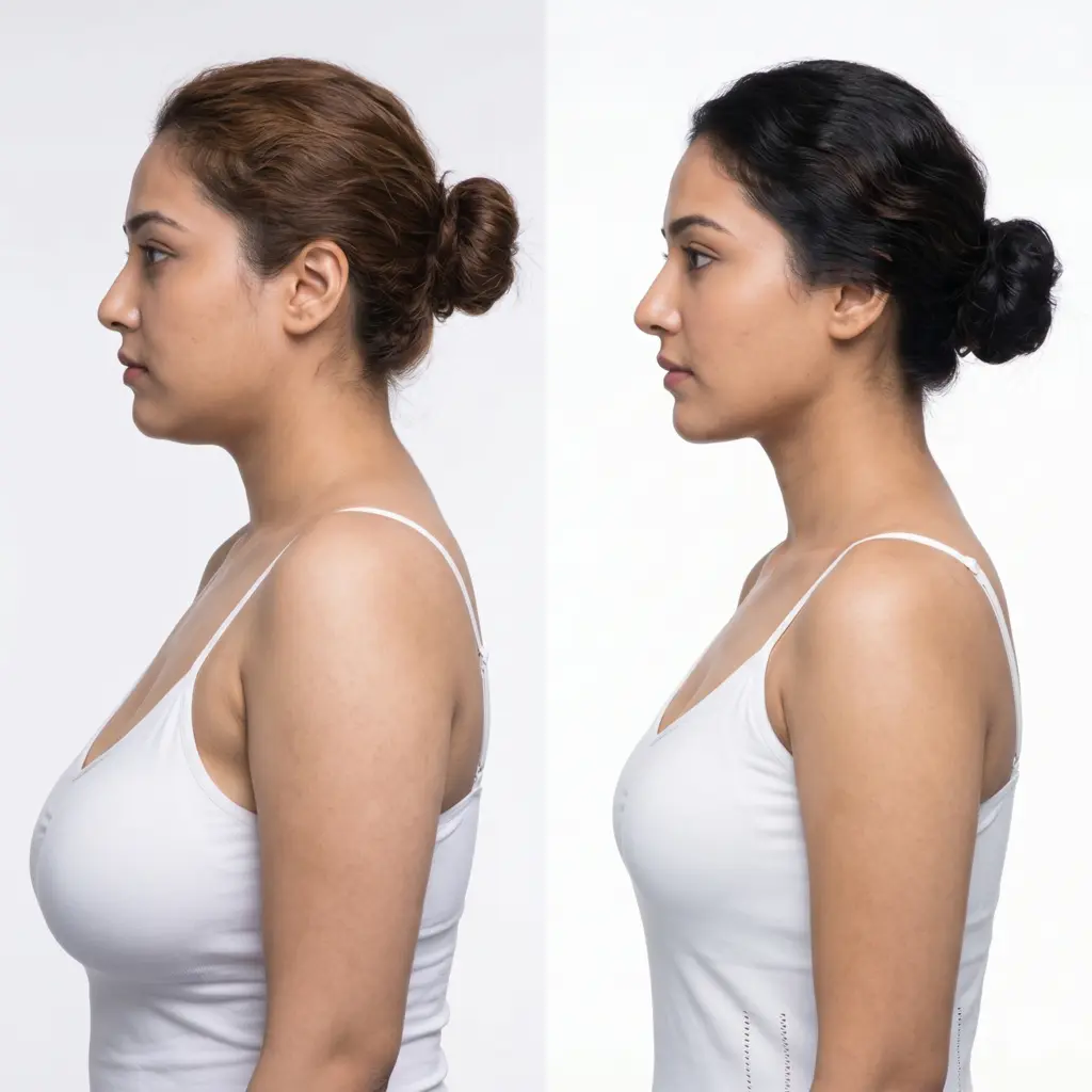 Breast reduction surgery showing reduction mammoplasty and breast size reduction procedure