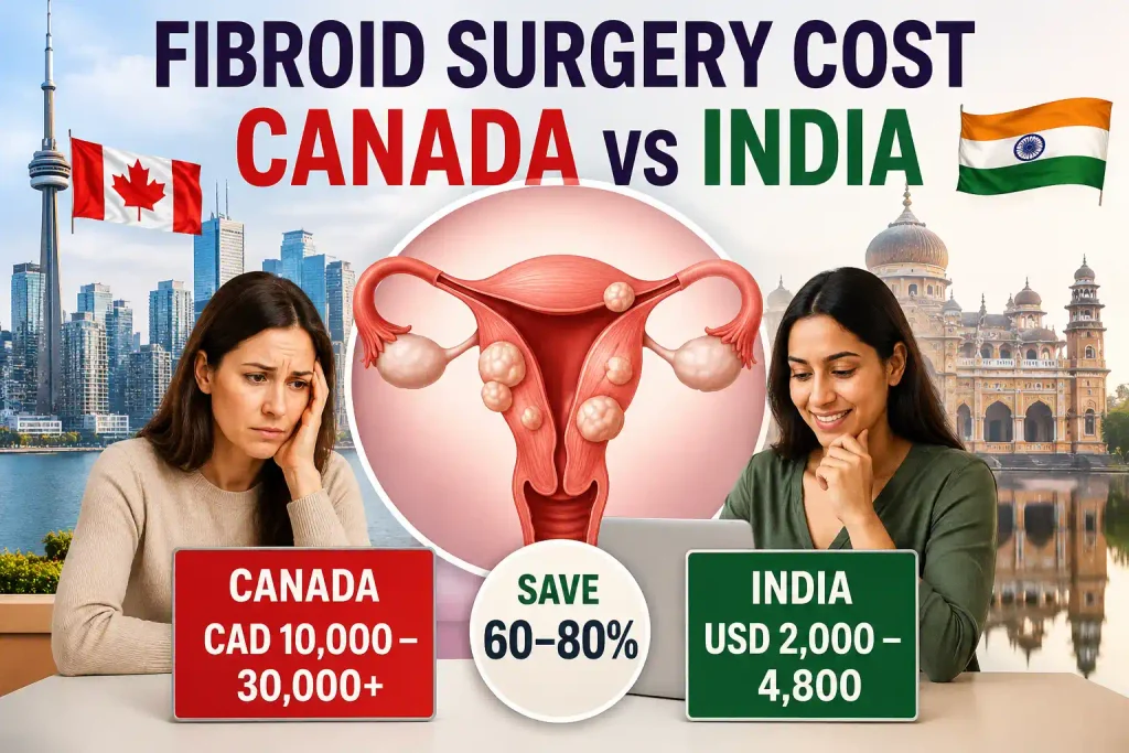 fibroid surgery costs in Canada and India for international patients.