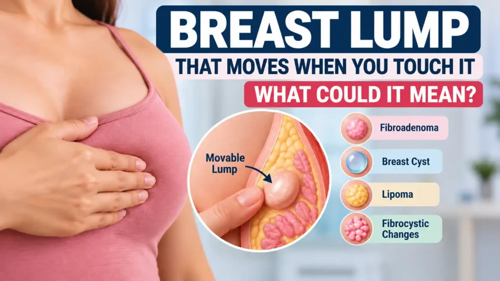 Movable breast lump in Mohali showing common causes such as fibroadenoma, breast cyst, lipoma and fibrocystic changes